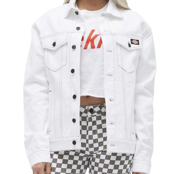 Dickies Junior's Cotton Denim Jacket Point collar; front button closures - Picture 3 of 4